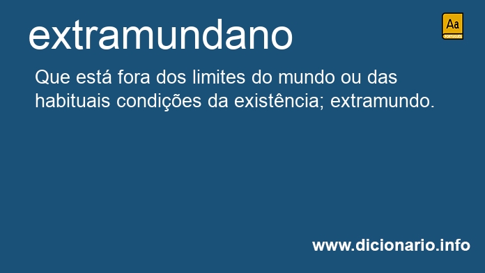 Significado de extramundano
