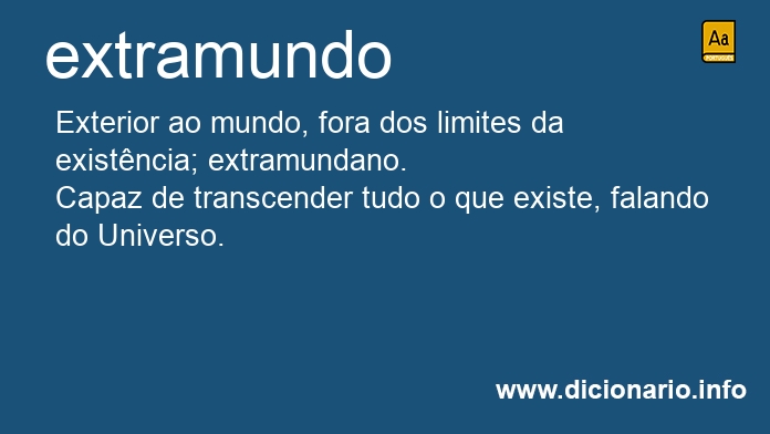 Significado de extramundo