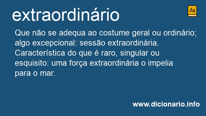 Significado de extraordinria