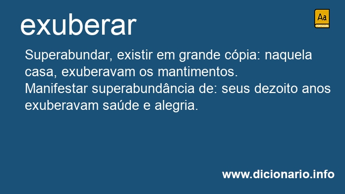 Significado de exuberar