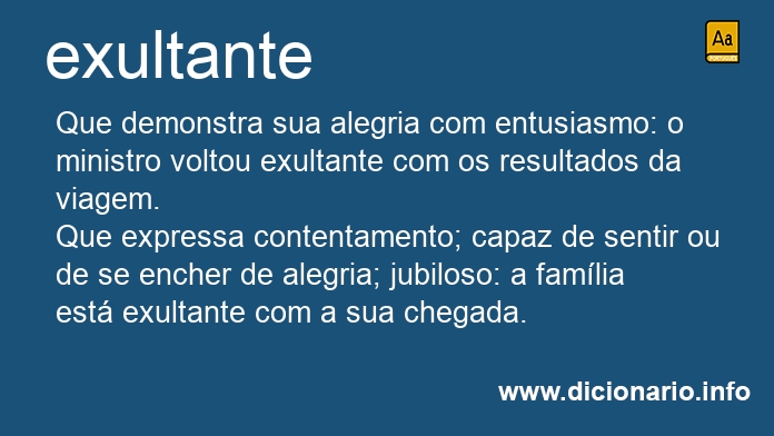 Significado de exultantes