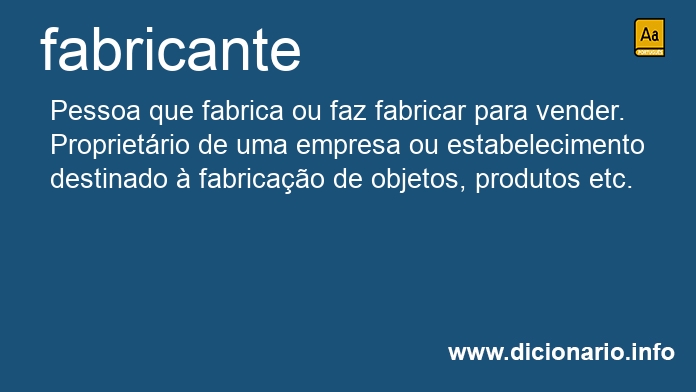 Significado de fabricante