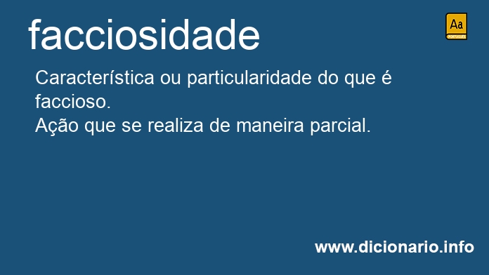 Significado de facciosidade