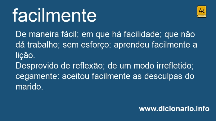 Significado de facilmente