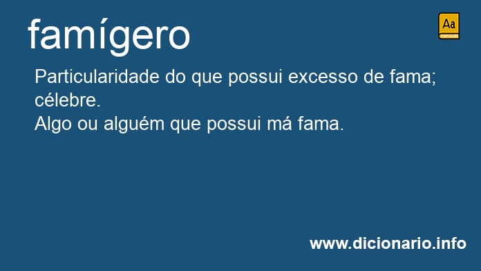 Significado de famgero