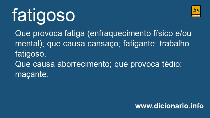 Significado de fatigoso