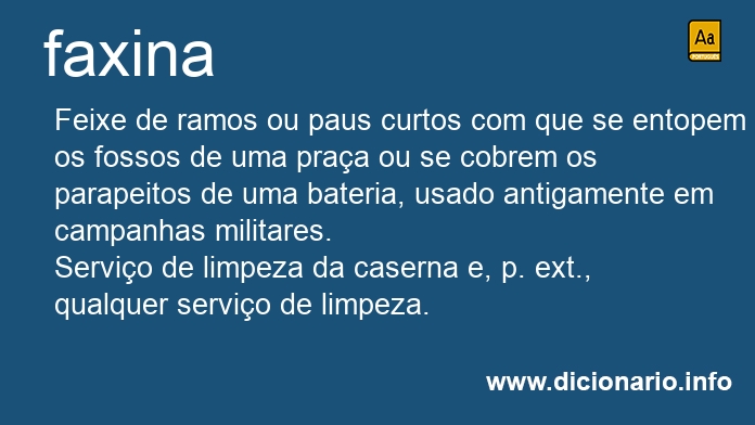 Significado de faxina