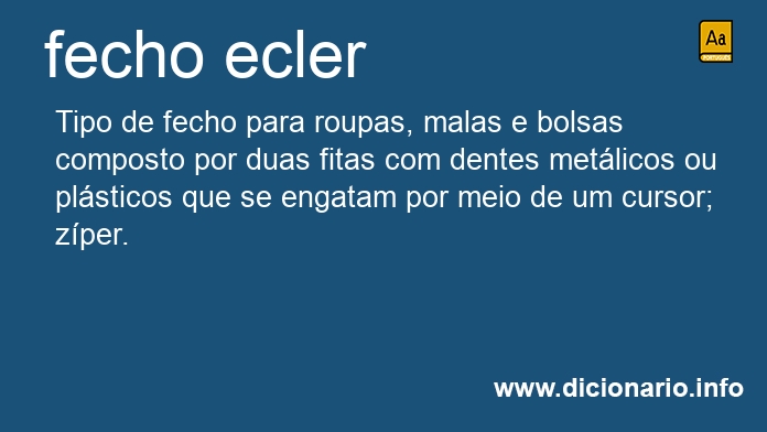 Significado de fecho ecler