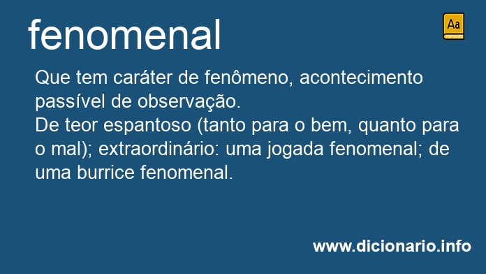 Significado de fenomenal