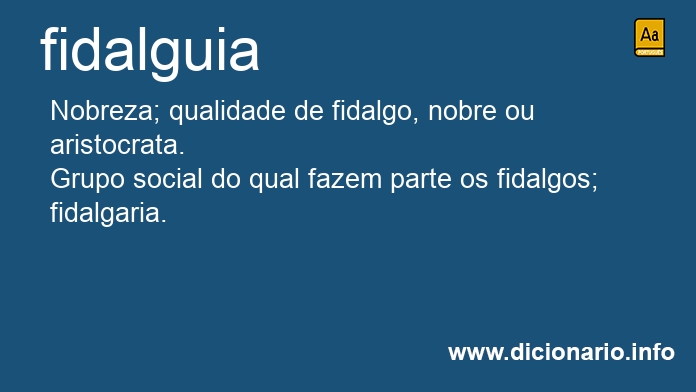 Significado de fidalguia