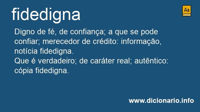 Significado de fidedignas