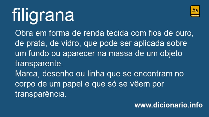 Significado de filigrana