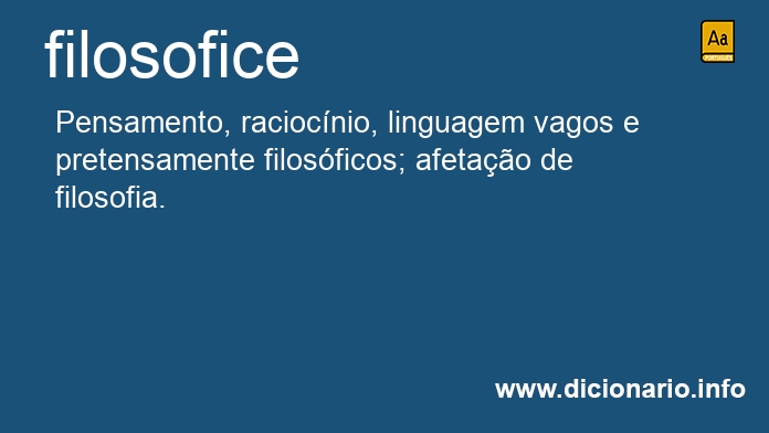 Significado de filosofice