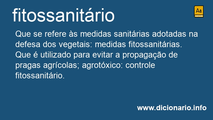 Significado de fitossanit�ria