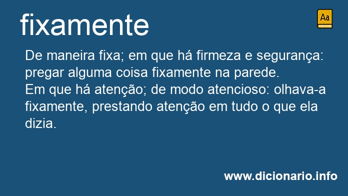 Significado de fixamente