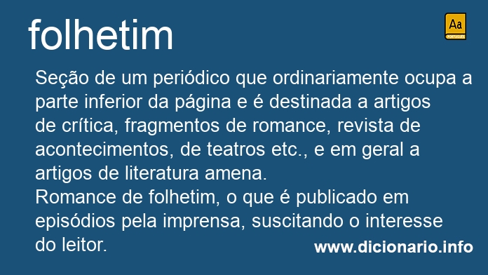 Significado de folhetim