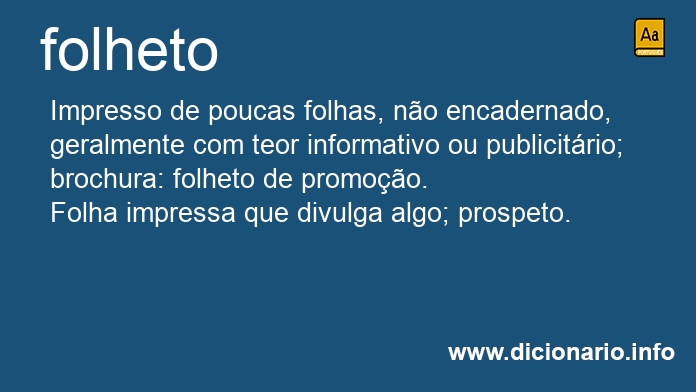 Significado de folhetos