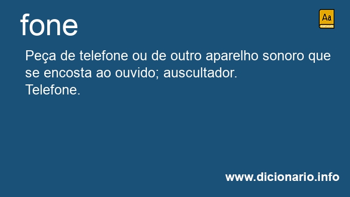 Significado de fone