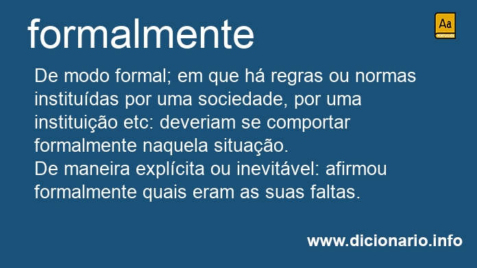 Significado de formalmente
