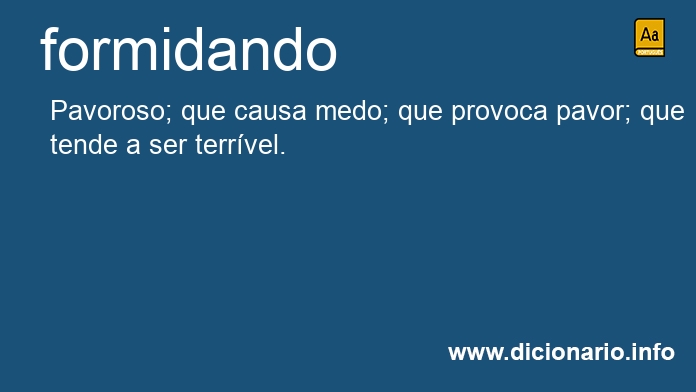 Significado de formidando