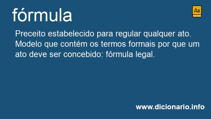 Significado de frmula