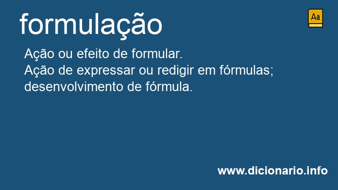 Significado de formulao