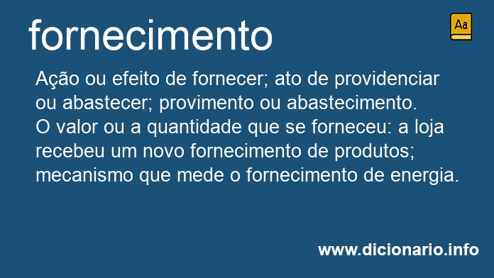 Significado de fornecimentos