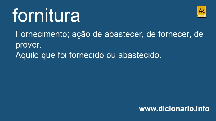 Significado de fornitura