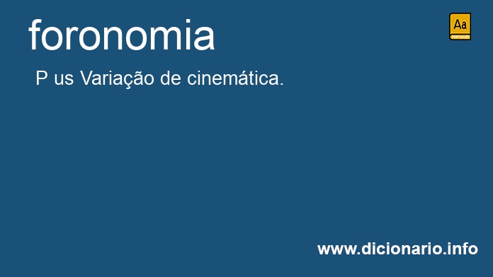 Significado de foronomia