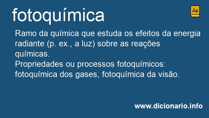 Significado de fotoqumica