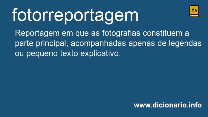 Significado de fotorreportagem