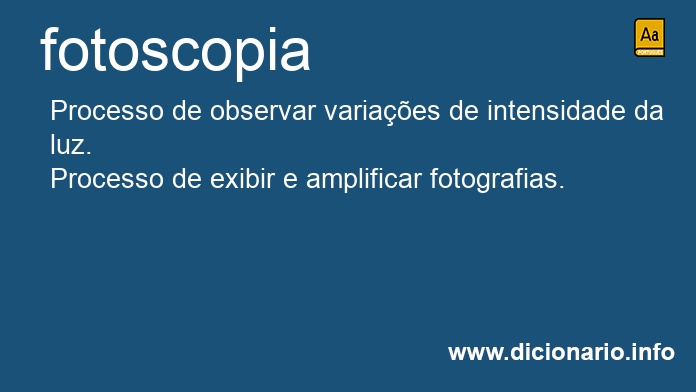Significado de fotoscopia