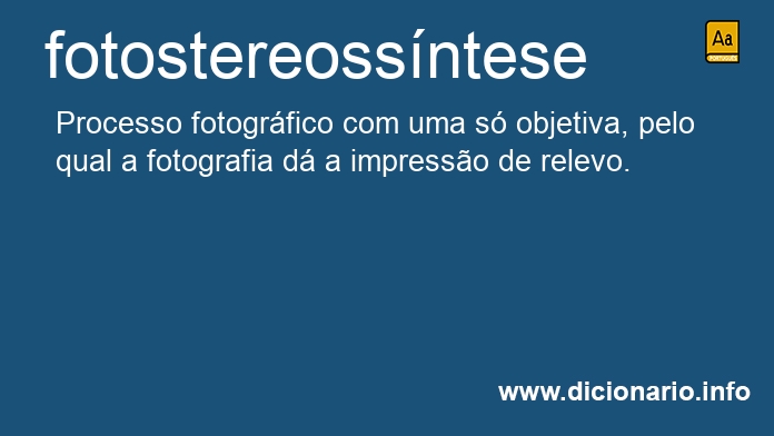 Significado de fotostereossntese