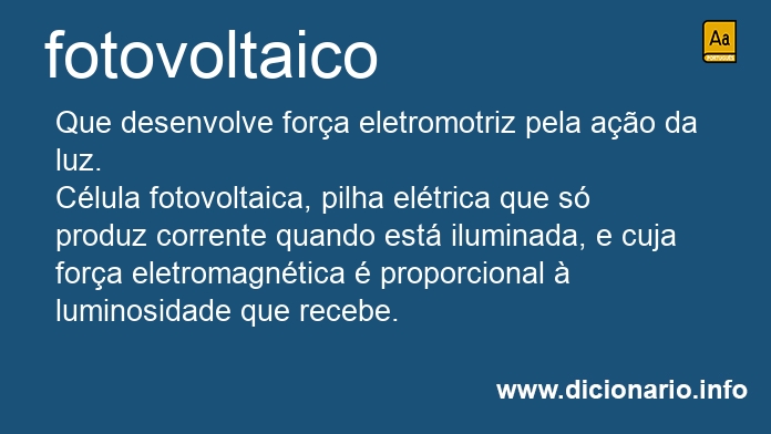 Significado de fotovoltaicos