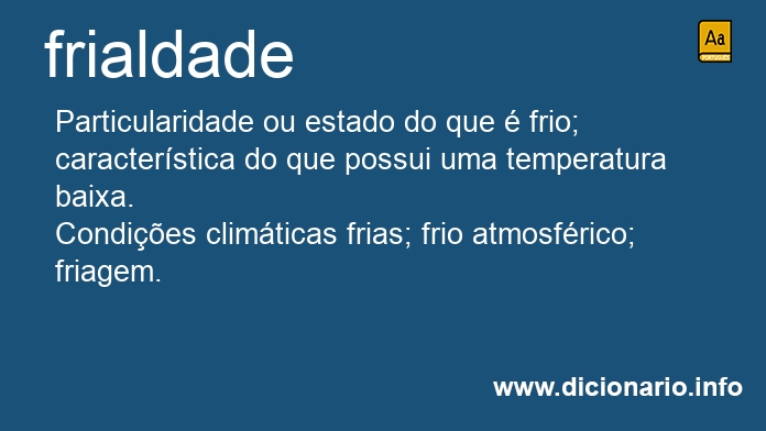 Significado de frialdade