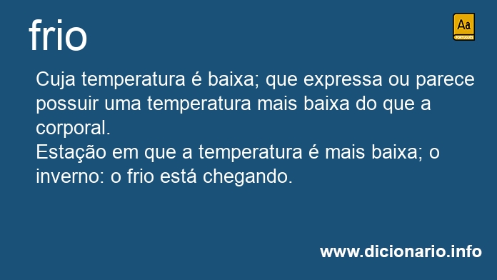 Significado de frio