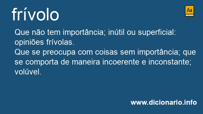 Significado de frvolo