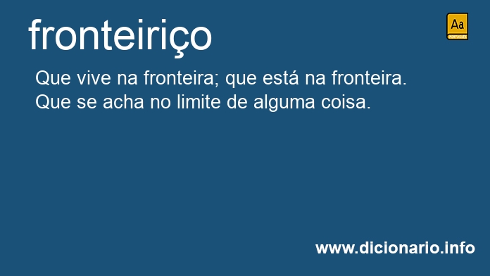 Significado de fronteiria