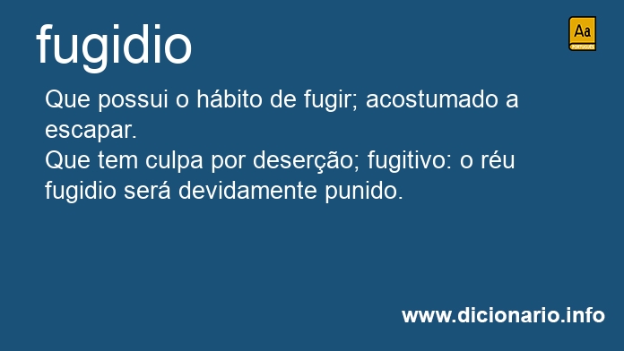 Significado de fugidio