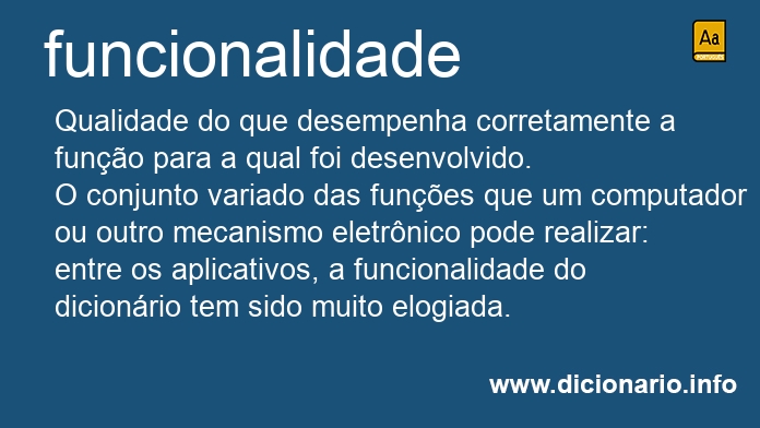 Significado de funcionalidade