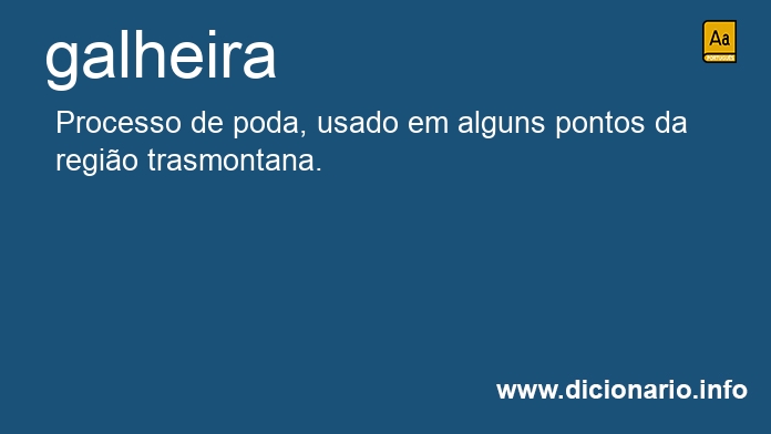 Significado de galheira
