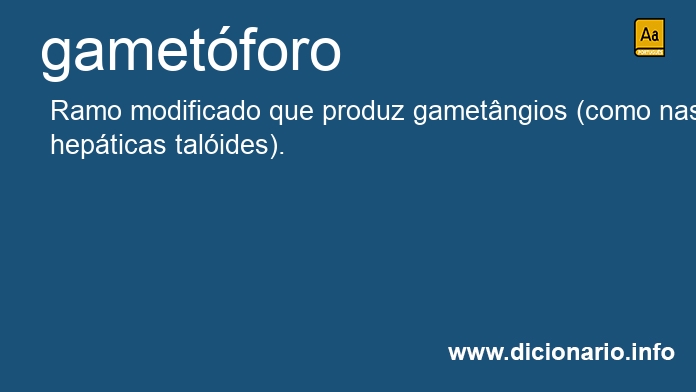 Significado de gametforo