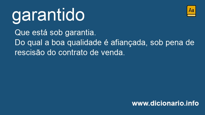 Significado de garantida