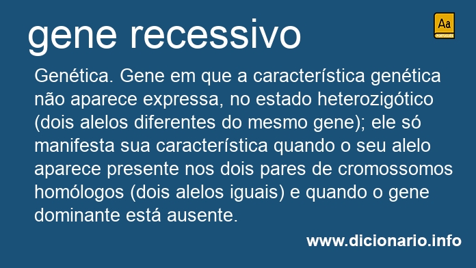 Significado de gene recessivo