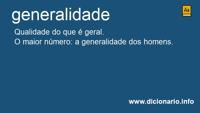 Significado de generalidade