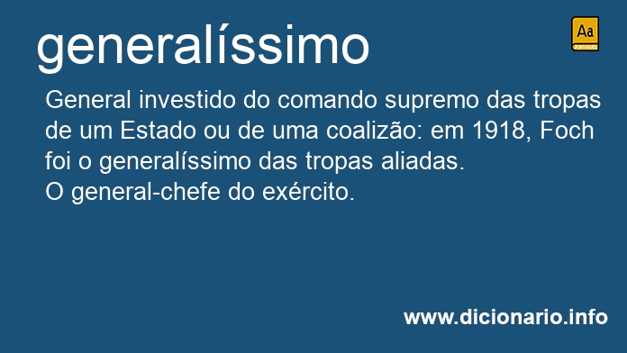 Significado de generalssimo