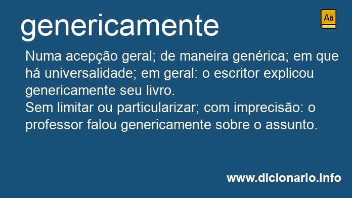 Significado de genericamente