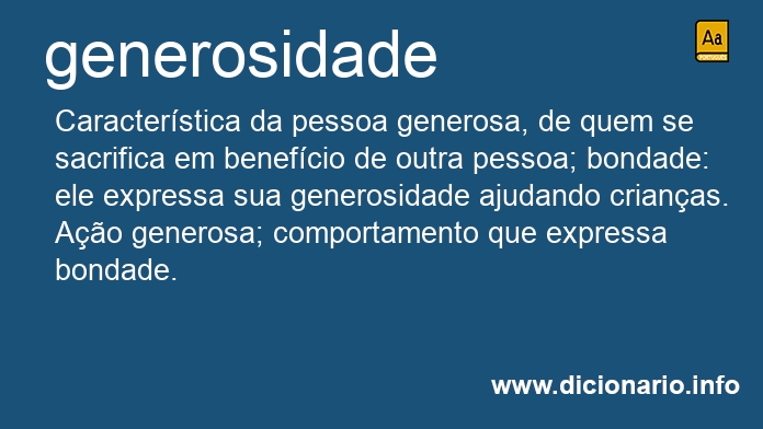 Significado de generosidade