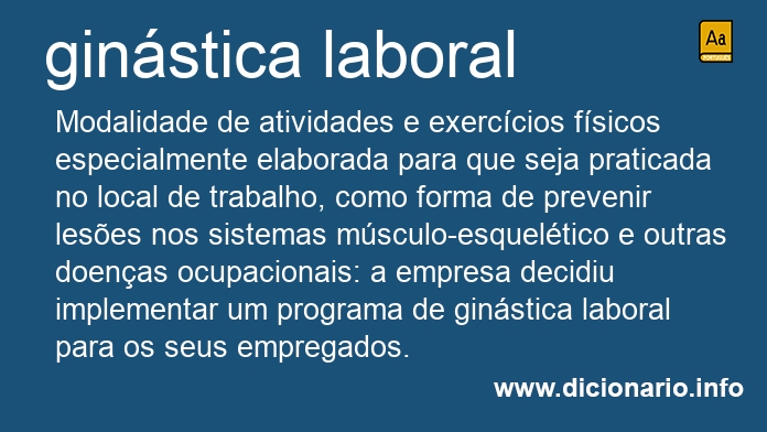 Significado de ginstica laboral