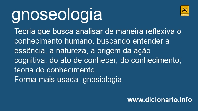 Significado de gnoseologia